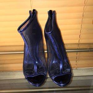 BCBG MaxAzria blue metallic booties